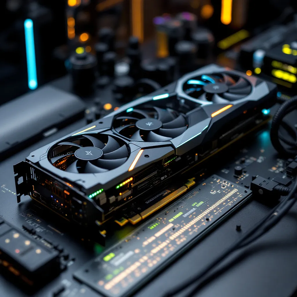 High-end GPU with multiple fans
