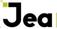 JEA Holdings logo in a technological style adapted for dark backgrounds, with cyan and magenta glows.