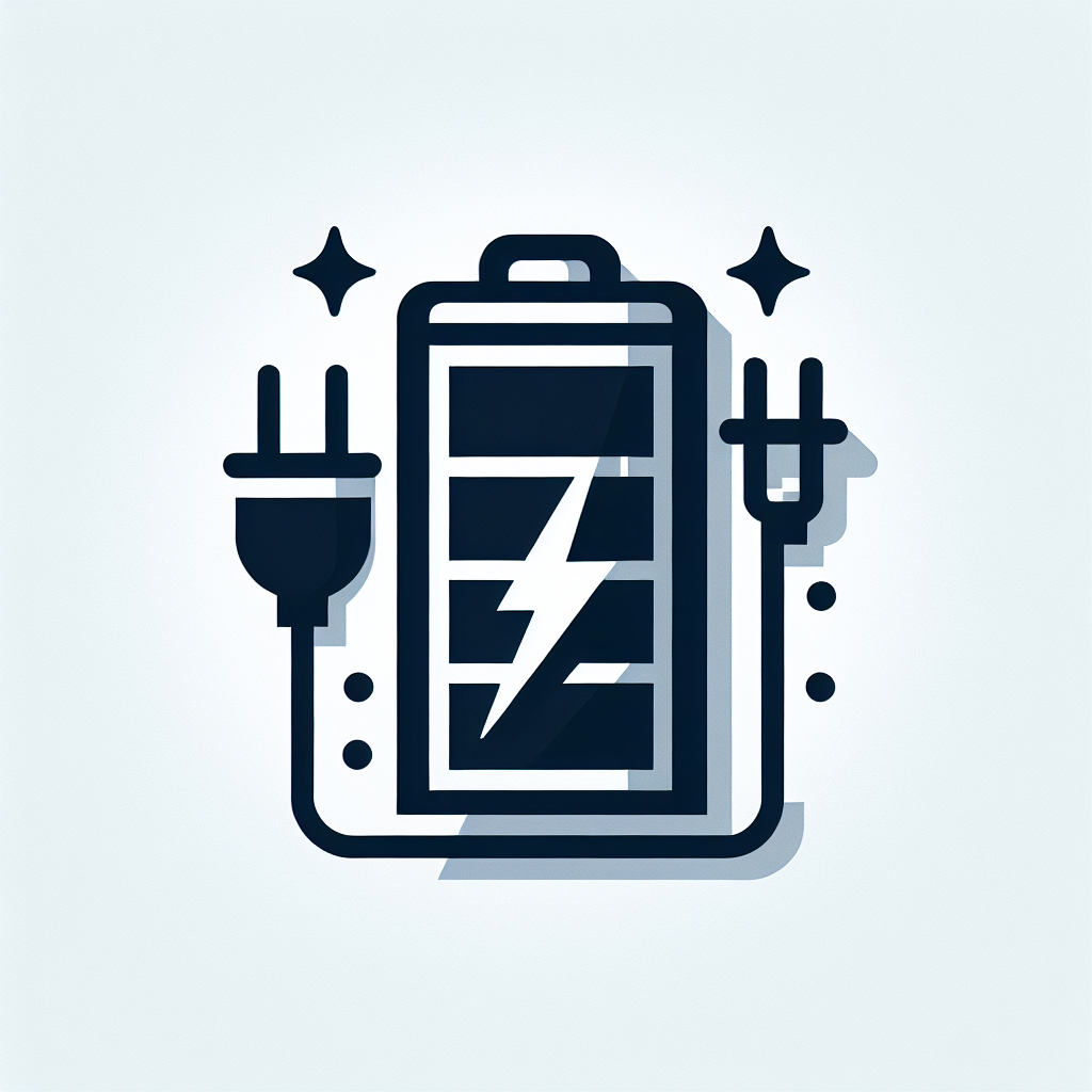 Simple diagram or icon representing a battery or power plug, suggesting energy source.