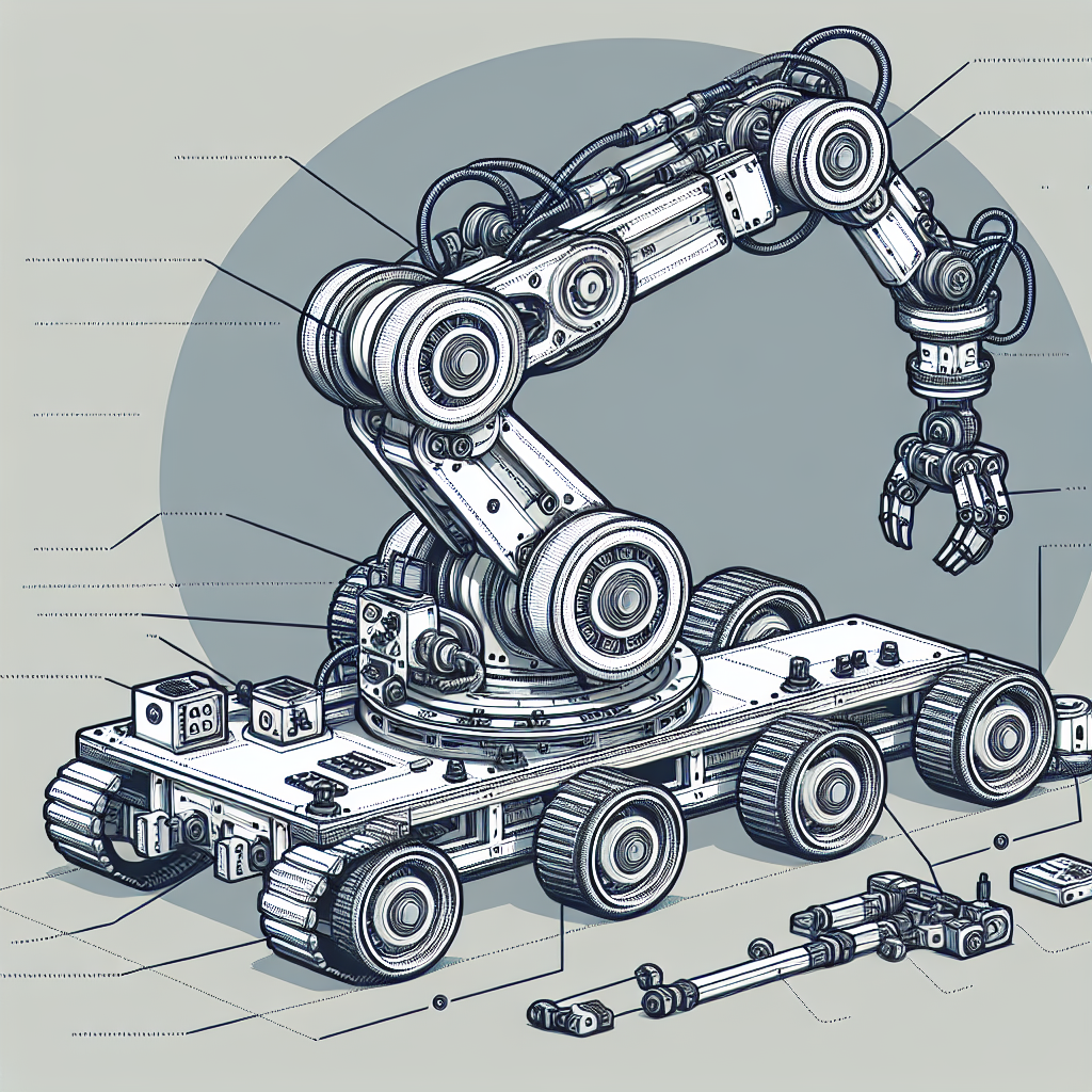 Icon or simple diagram of a robot arm mounted on a wheeled base.