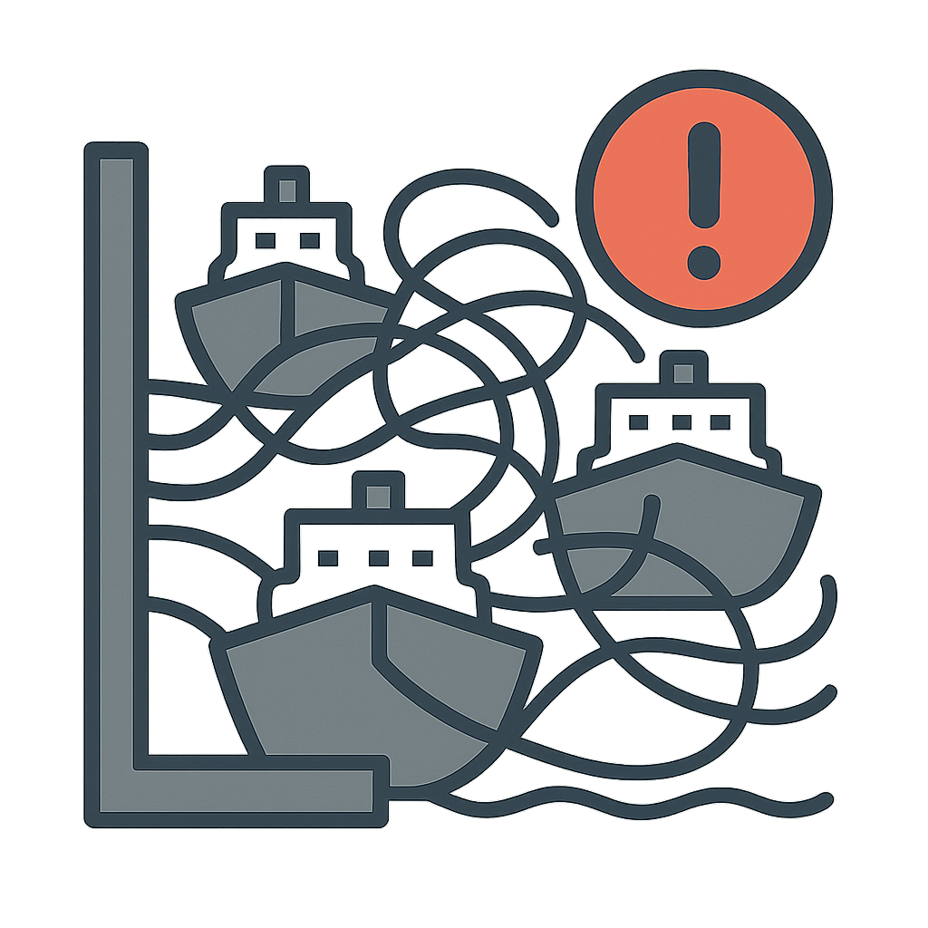 Icon representing congested US ports.